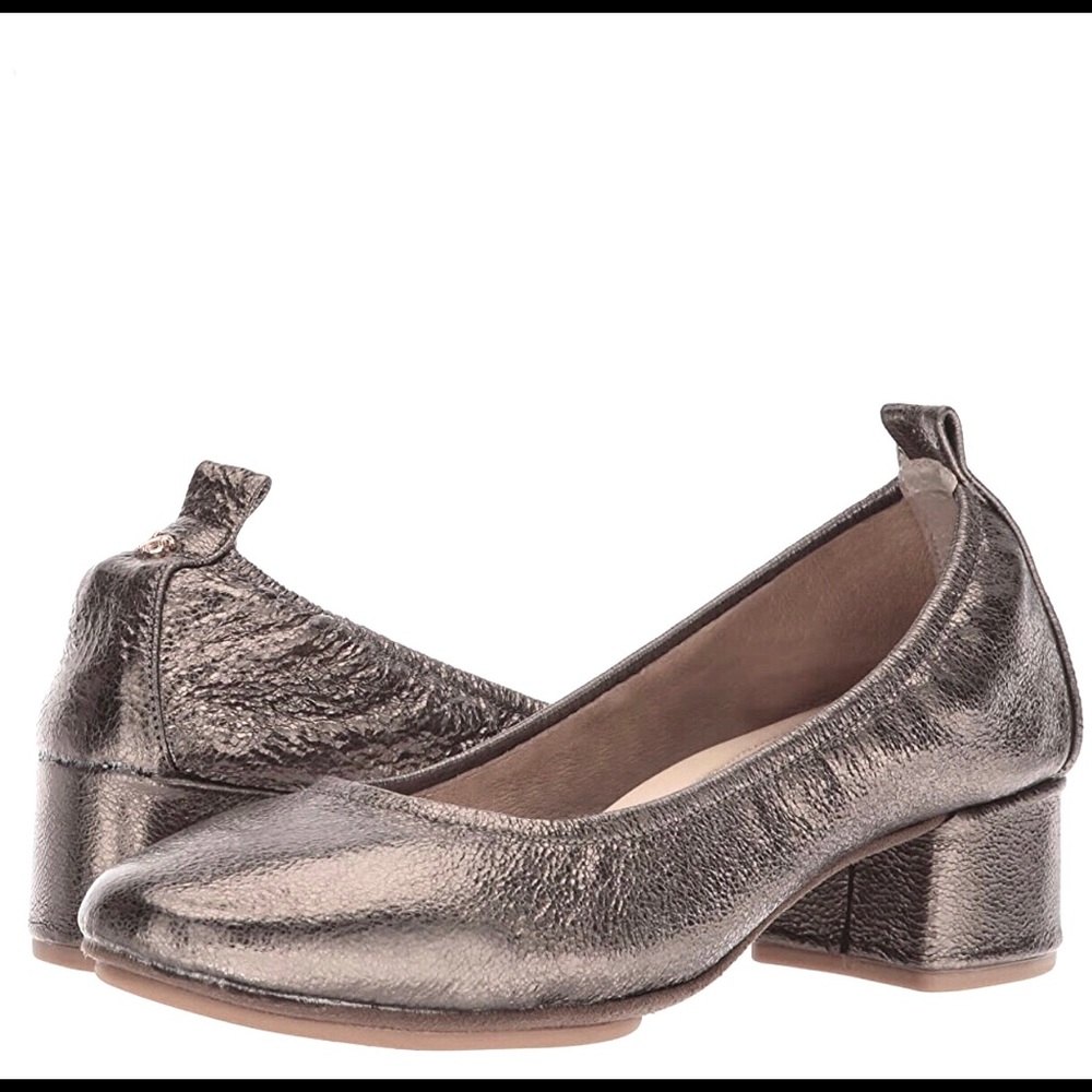 Yosi Samra Metallic Bronze Gold Ballet Like Heels